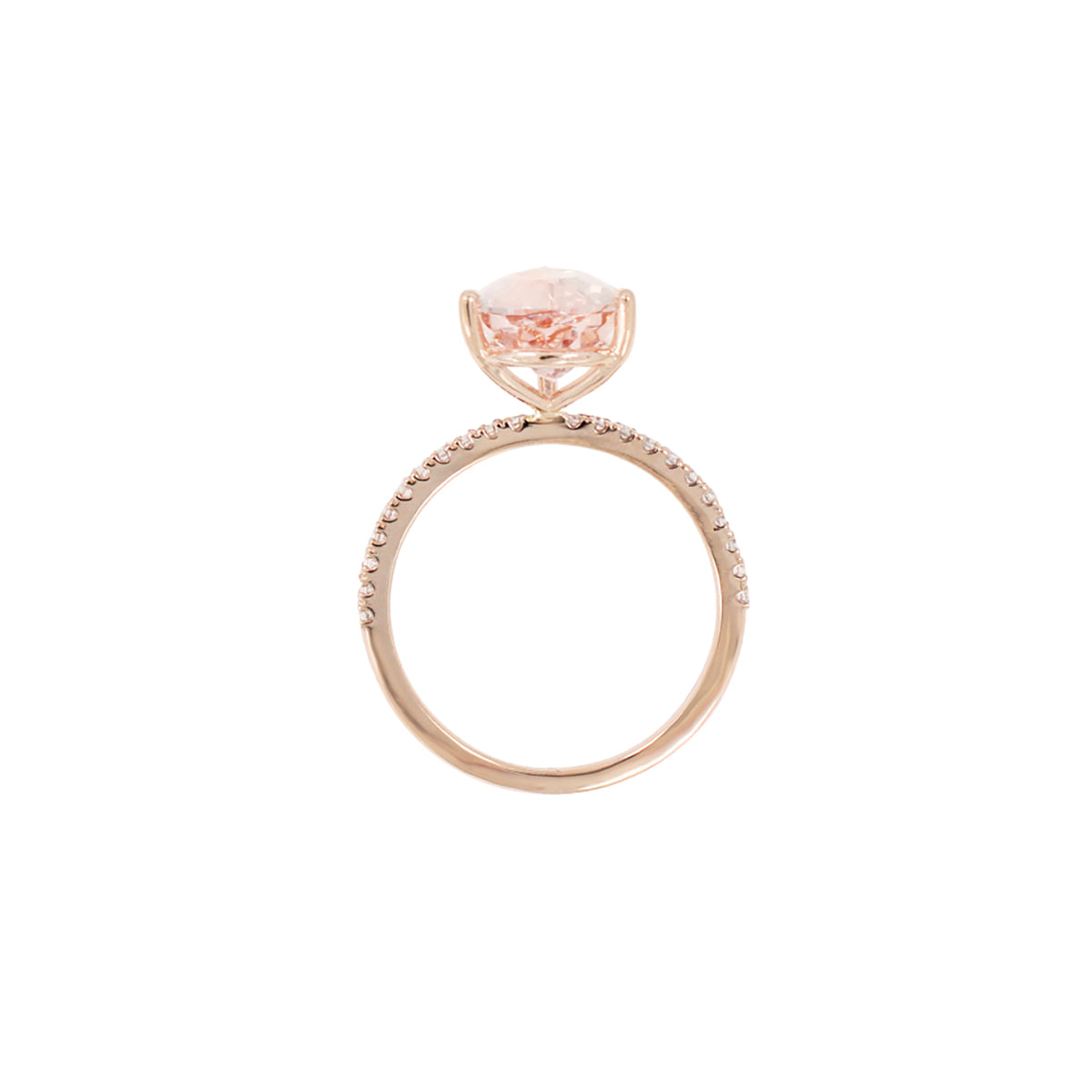 pink morganite diamond band 14k gold