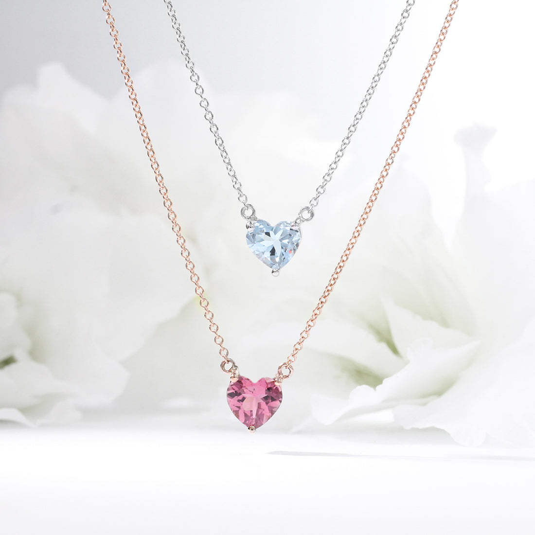 Heart Shape Aquamarine Necklace