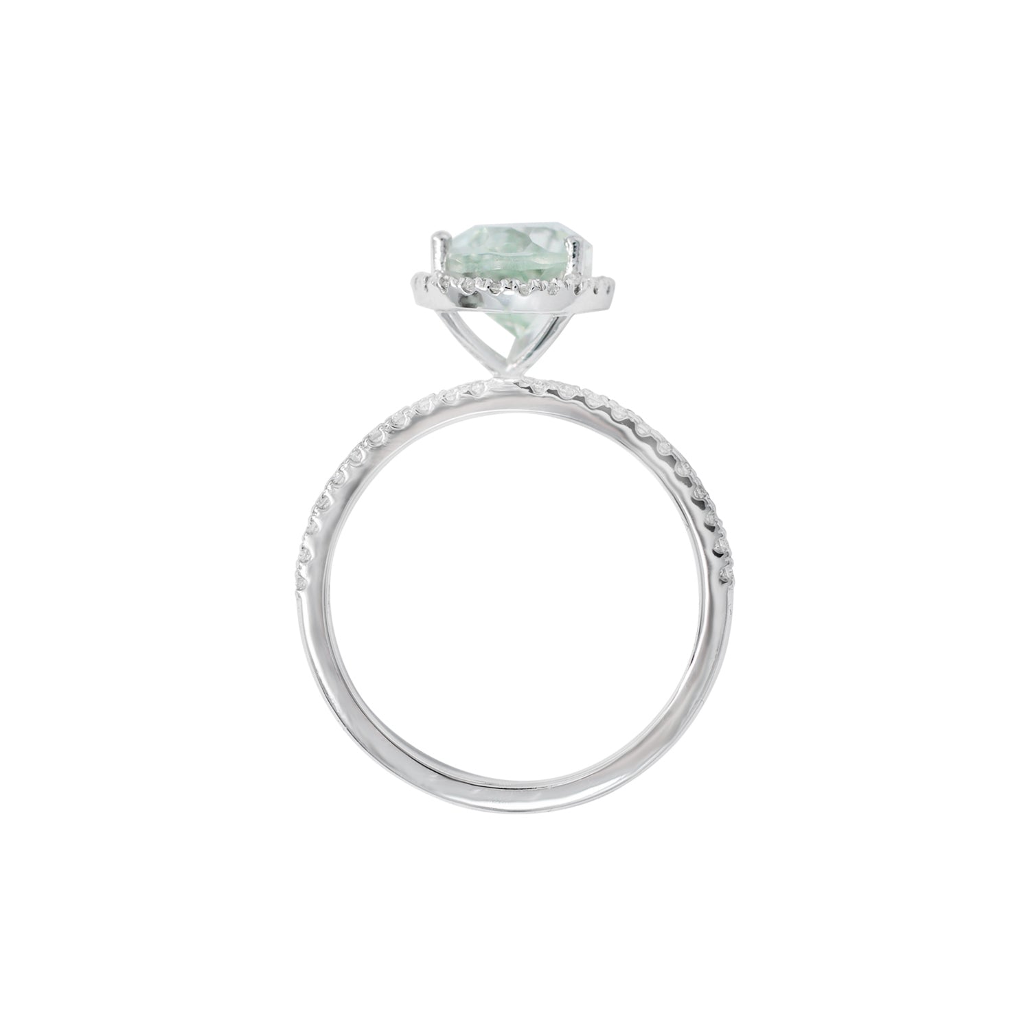 Luxury green amethyst ring handmade in 14k gold