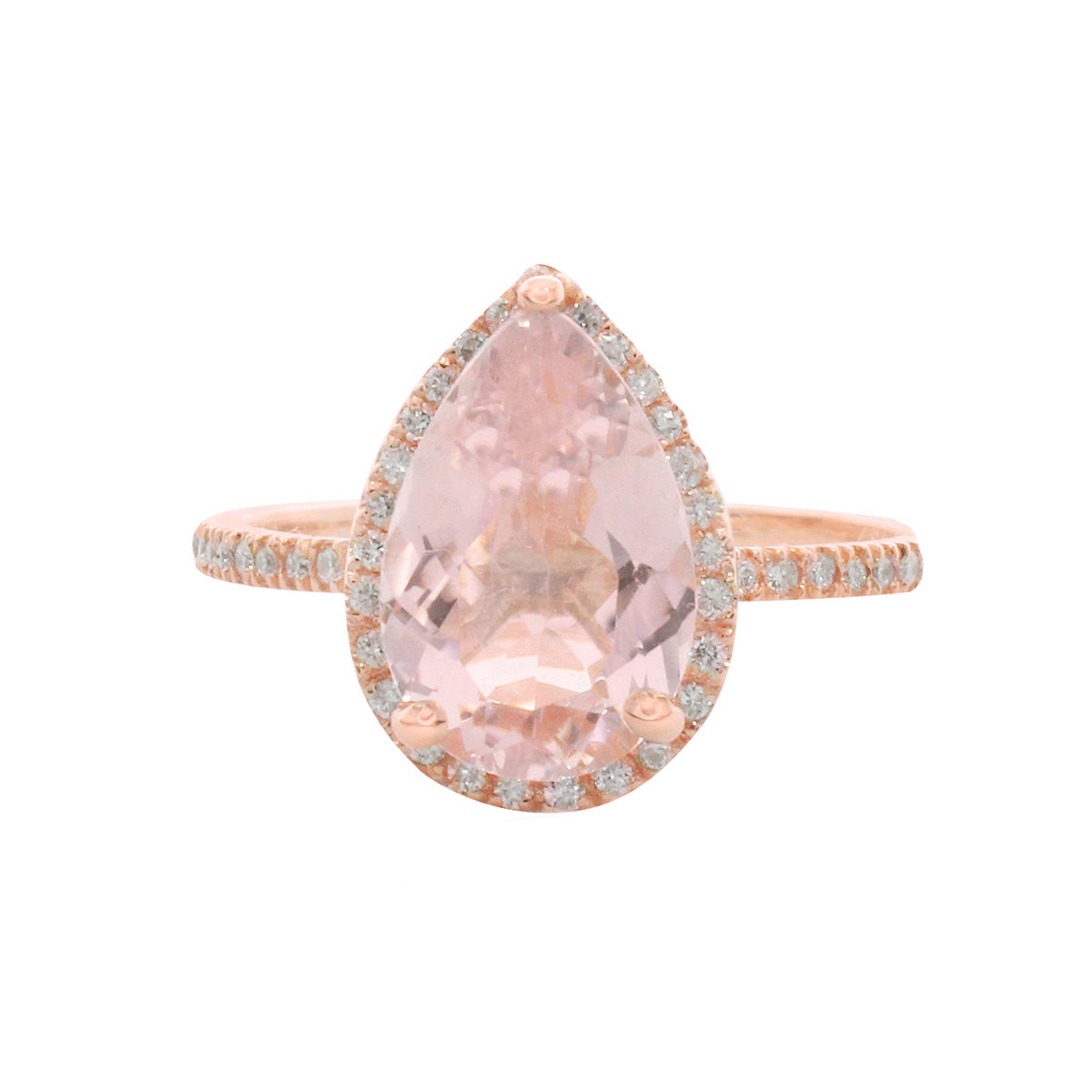 2.5ct pear-cut pink morganite engagement ring with diamonds