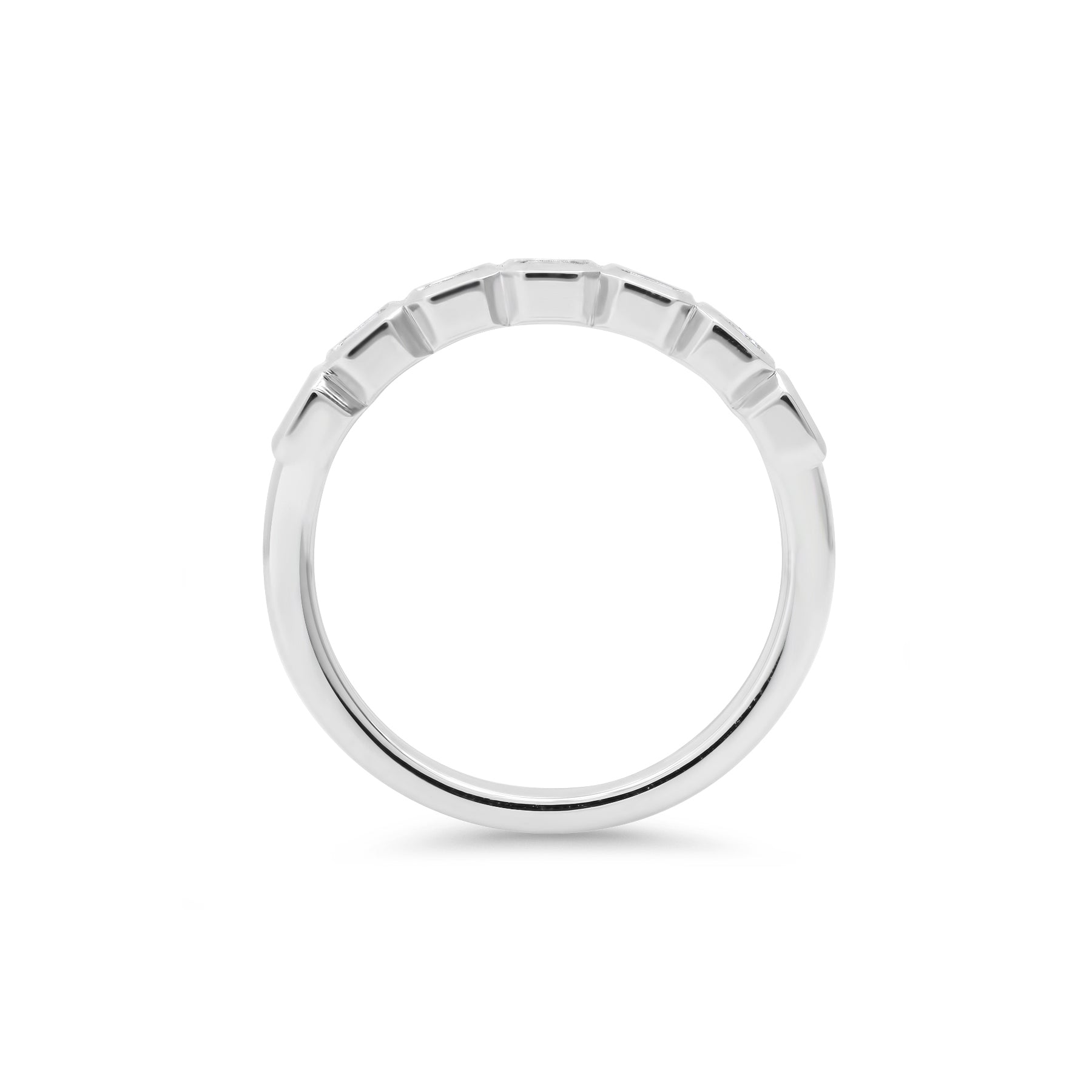 Emerald Cut Diamond Bezel Set Wedding Band – 1 ct 14K Gold