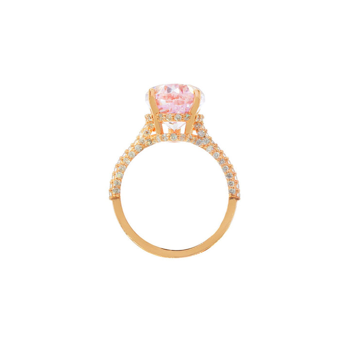 Pear Shape Kunzite Ring with Diamond Double Side Halo